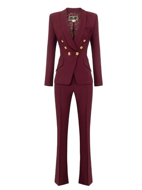 Double stretch crêpe suit with shawl jacket and palazzo trousers ELISABETTA FRANCHI | TP00246E2.CG3